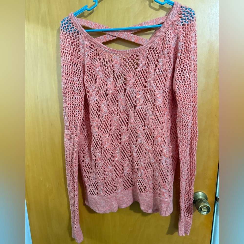Vanity coral/peach Open-Knit Sweater